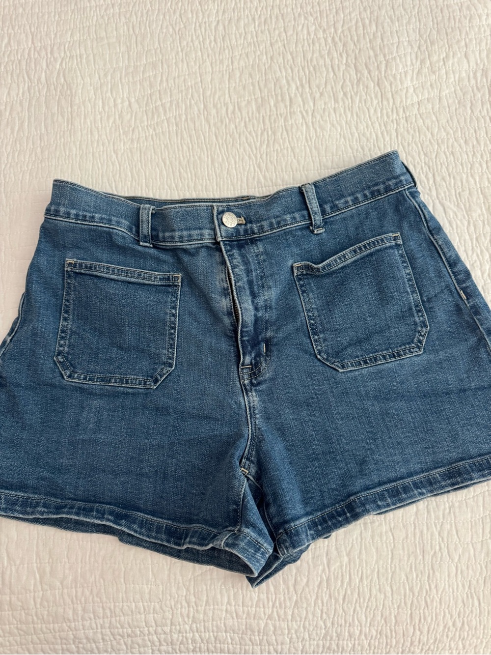 J. Crew Mid-Rise Denim Shorts in Medium Blue